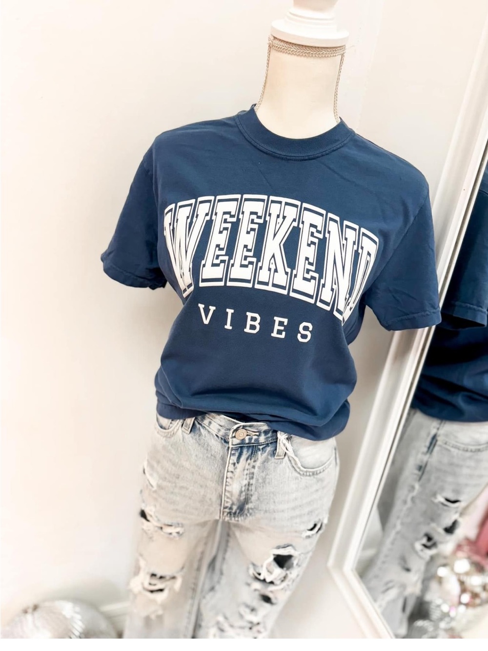 Comfort Colors 'Weekend Vibes' Tee - Navy Blue